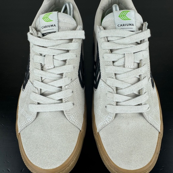 CARIUMA Catiba Pro Skate Gum Sole Mens 9.5 women’s 11 White/Ivory Suede Sneakers - Picture 3 of 8